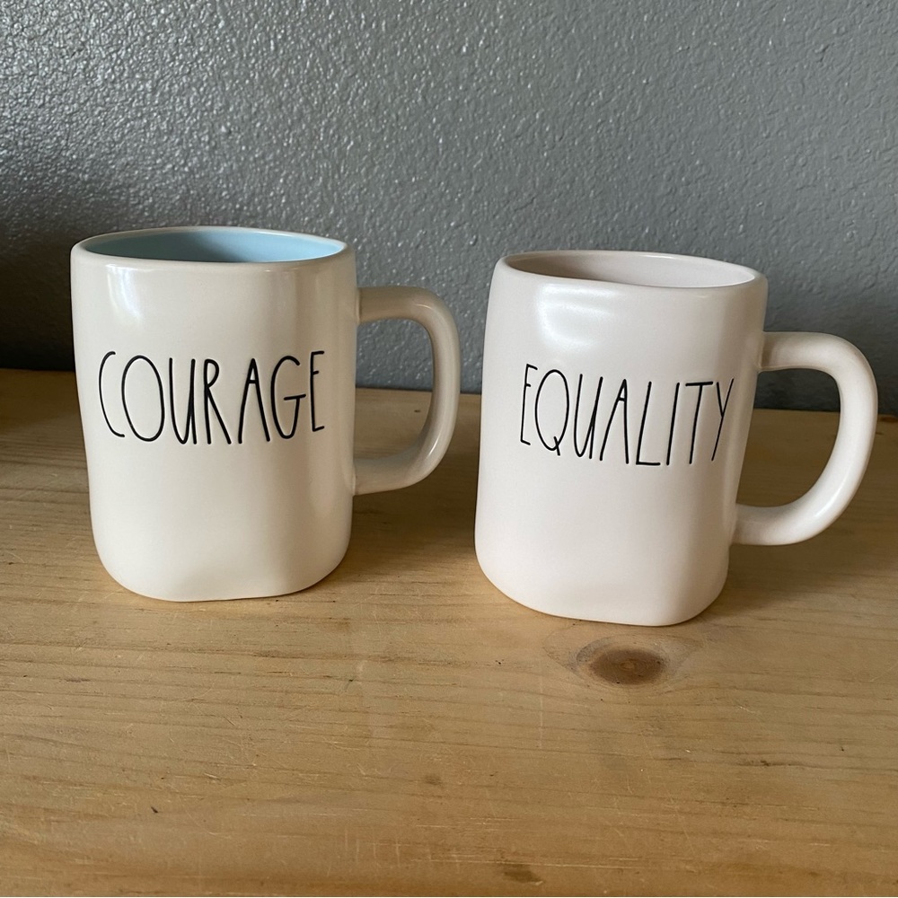 Rae Dunn‎ Mugs Courage & Equality NWOT
